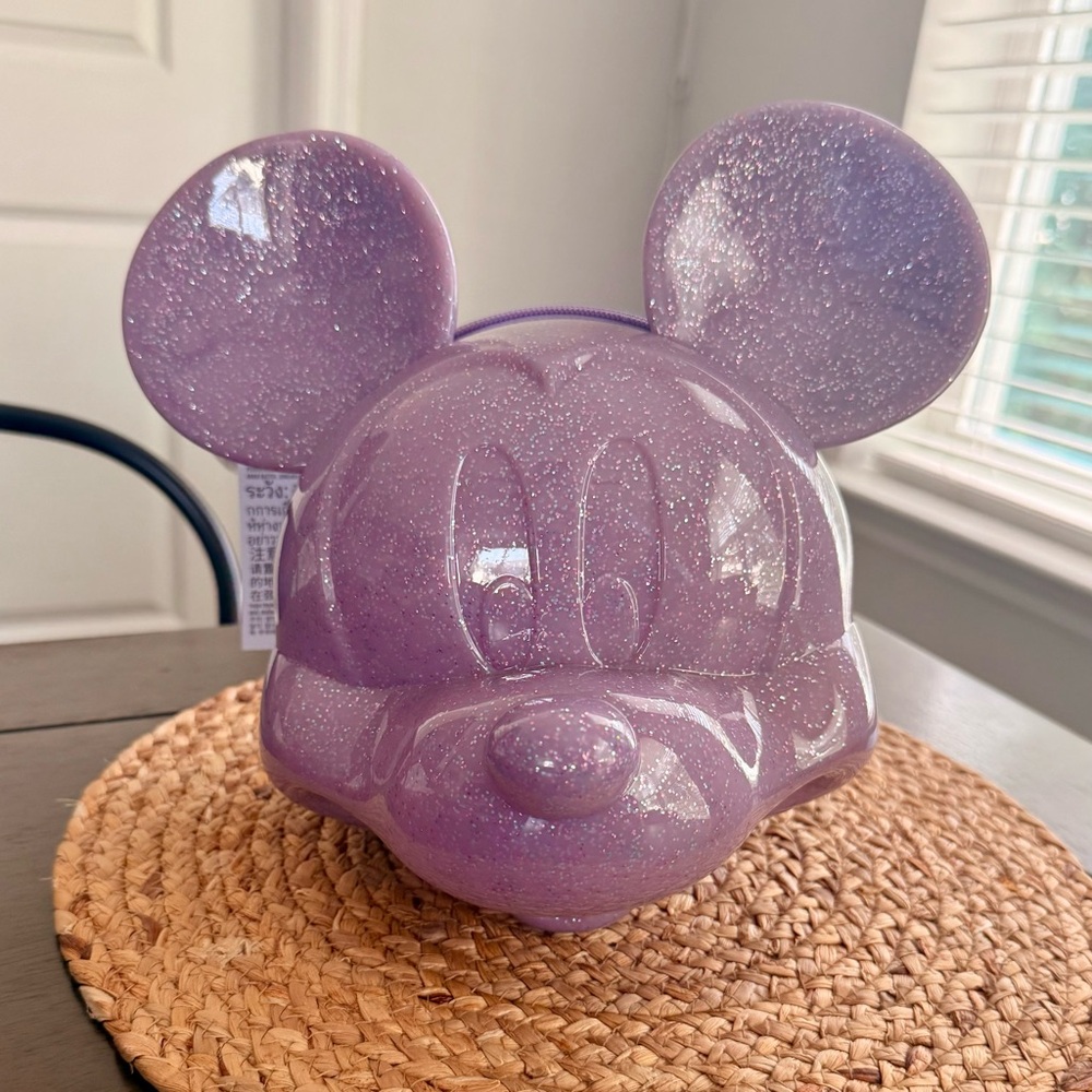 Loungefly Purple Glitter Mickey Mouse Molded Crossbody Bag